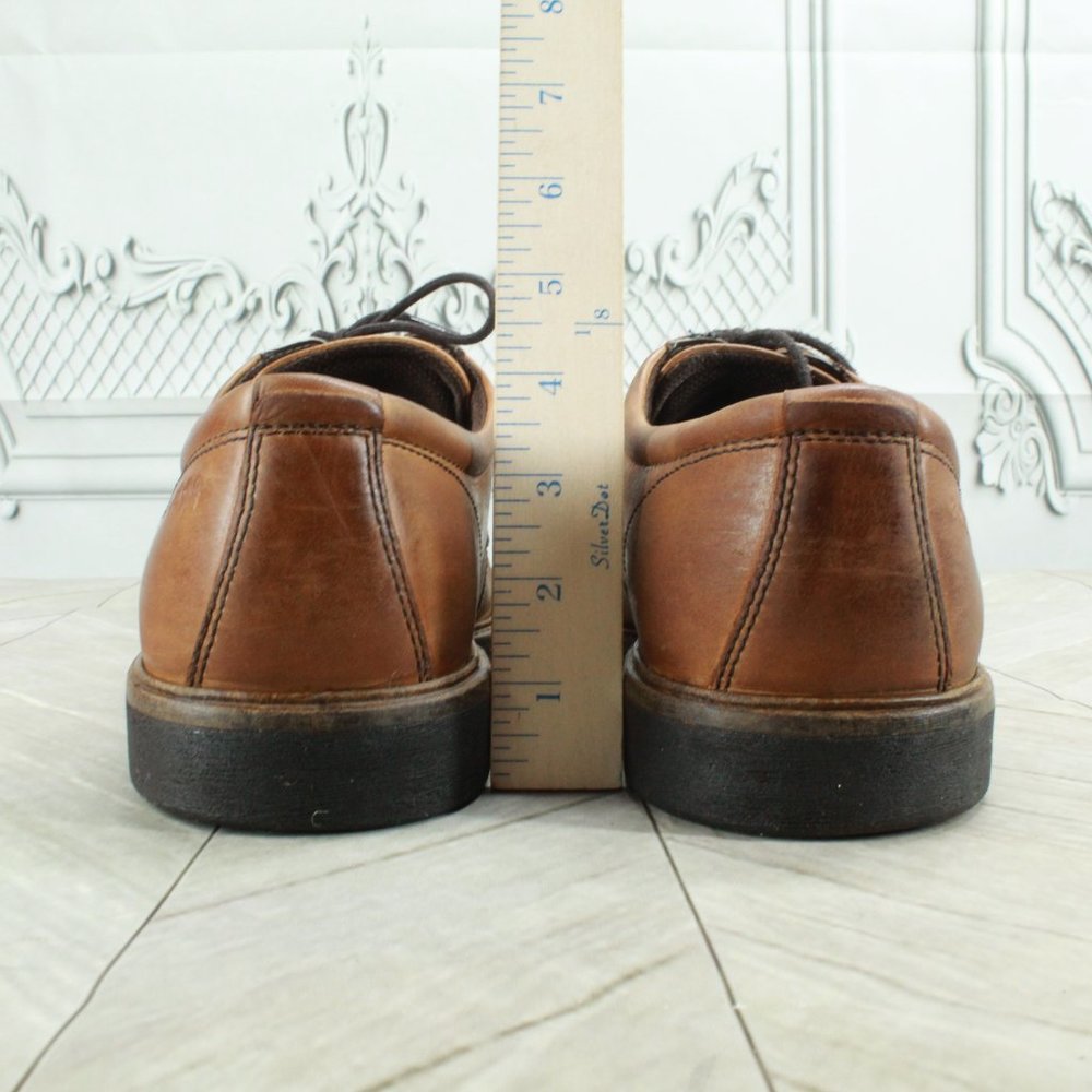 ECCO Brown Leather Comfortable Lace Up Dress Oxford Shoes Size 46 US 12.5 - Picture 6 of 9